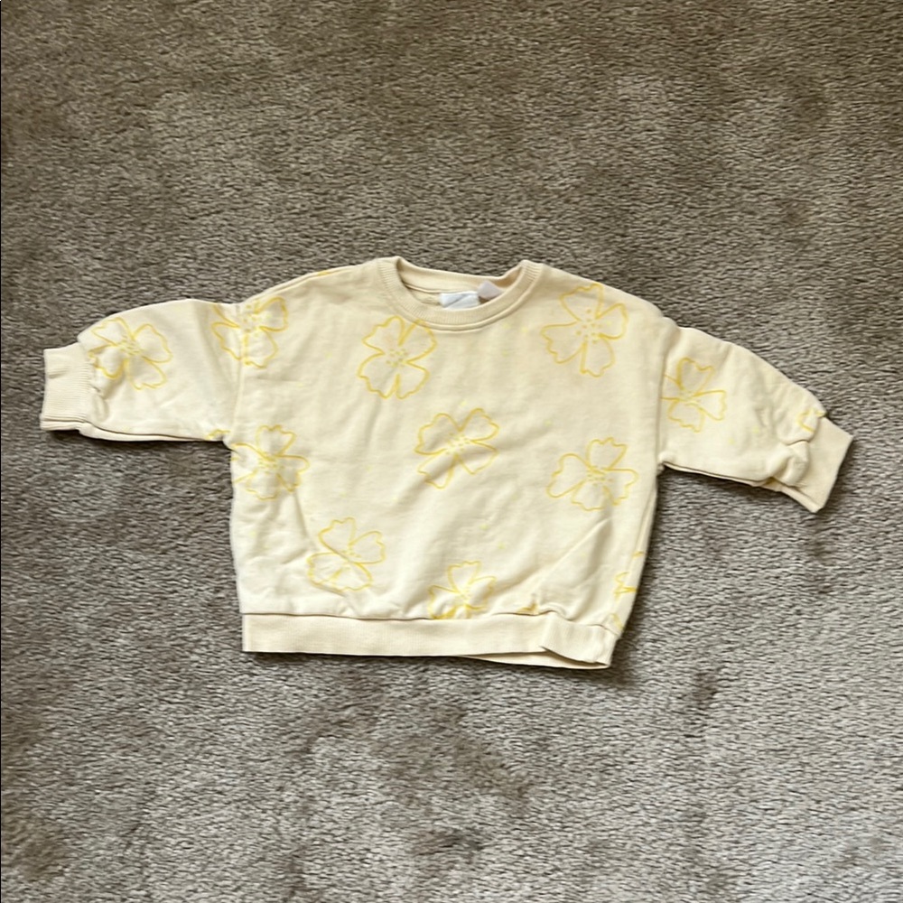 Yellow Floral Kids Sweatshirt